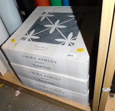 Lot 1023 - Three boxes of Laura Ashley floor tiles, in...