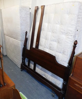 Lot 1043 - A double bed, comprising a mahogany headboard...