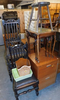 Lot 1102 - A group of furniture, to include four oak...
