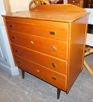 Lot 1064 - A Lebus oak four drawer chest, raised back, on...