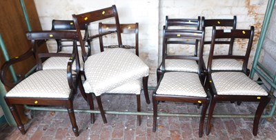 Lot 1092 - A harlequin set of eight mahogany dining...
