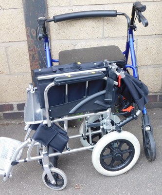 Lot 1116 - A mobility walker and a wheelchair.