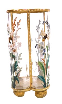 Lot 659 - A late 19thC Moser quadrilobe vase, enamel...