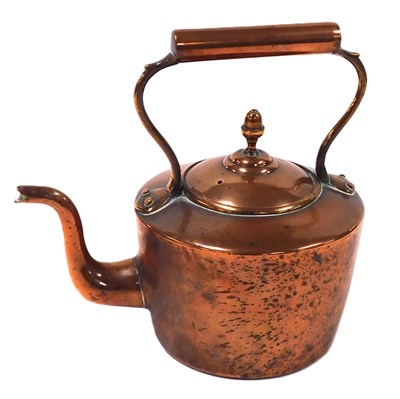 Lot 679 - A Victorian copper kettle, with an acorn knop...