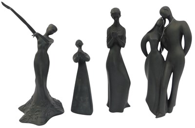 Lot 231 - Three Royal Doulton Black Bisque Images...