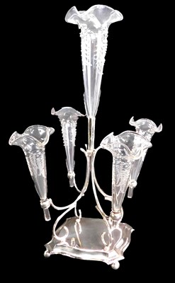 Lot 248 - An early 20thC silver plated epergne, with...