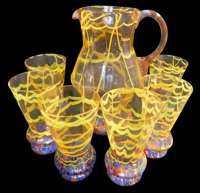 Lot 258 - A Murano style glass lemonade set, comprising...