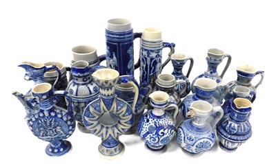 Lot 684 - A group of 20thC Rheinish pottery, with...