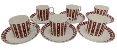 Lot 263 - A set of six Susie Cooper Andromeda pattern...