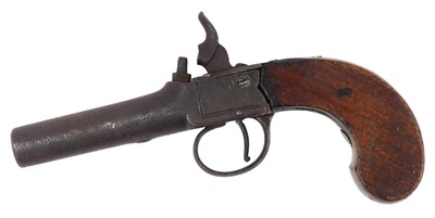 Lot 686 - A 19thC 56 ball percussion box lock pistol,...