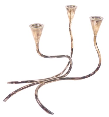 Lot 861 - A late 20thC Danish silver plated three branch...