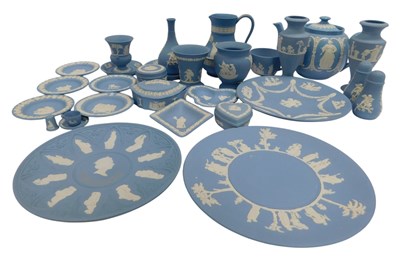Lot 288 - A group of Wedgwood blue Jasperware, to...