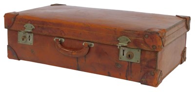 Lot 305 - A Pendragon brown leather suitcase, 67cm wide.