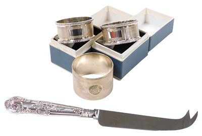 Lot 866 - A George VI silver napkin ring, with engine...