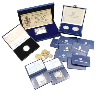 Lot 881 - A Danbury Mint silver commemorative postage...