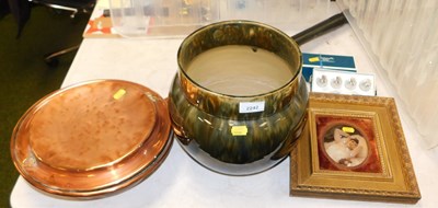 Lot 2242 - A late 19thC pottery jardiniere, crystoleoum...