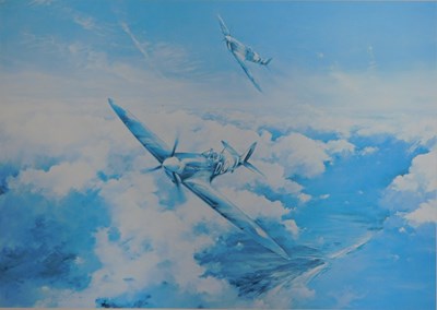 Lot 326 - Robert Taylor. Spitfire, print, signed by...