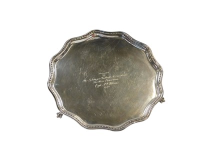 Lot 22 - A George V silver salver, with a waved border,...