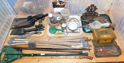 Lot 2228 - Chimney sweeping rods, walking sticks, coal...