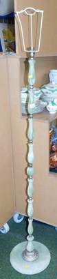 Lot 2232 - A late 20thC onyx and brass standard lamp,...