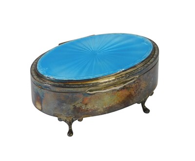Lot 30 - A George V silver and blue guilloche enamel...