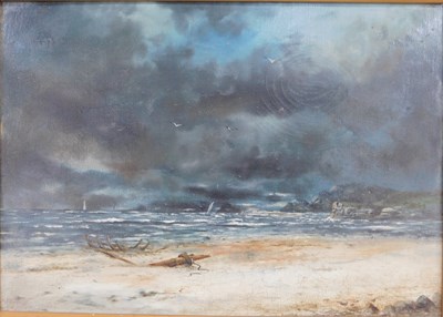 Lot 334 - Early 20thC School. Beach scene, depicting a...