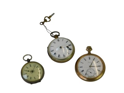 Lot 345 - Three pocket watches, comprising a lady's...
