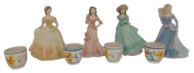 Lot 358 - Four Coalport bisque porcelain Beau Monde...