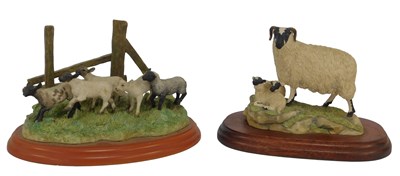 Lot 360 - A Border Fine Arts group, modelled as a ewe...