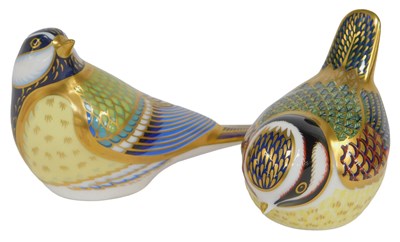 Lot 378 - Two Royal Crown Derby porcelain bird...
