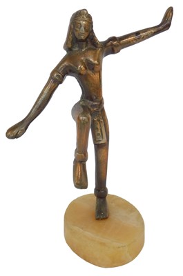Lot 370 - An Art Deco style cast metal figure, modelled...