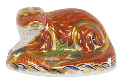 Lot 375 - A Royal Crown Derby porcelain paperweight,...