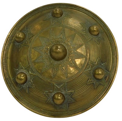 Lot 383 - A Turkish Ottoman style brass shield, of...