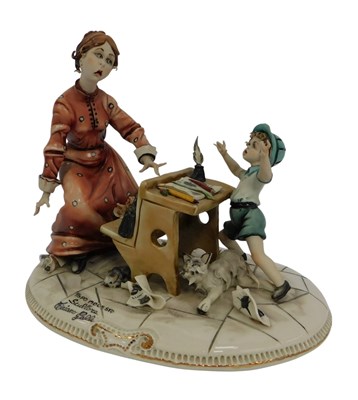 Lot 386 - A Capodimonte figure group modelled as Tapo...