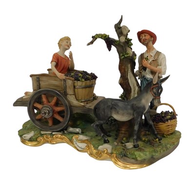 Lot 387 - A Capodimonte figure group modelled as La...