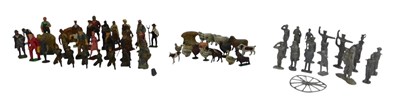 Lot 393 - A group of lead soldiers and animals, to...