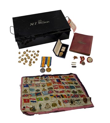 Lot 415 - A World War I medal group, named to Private...