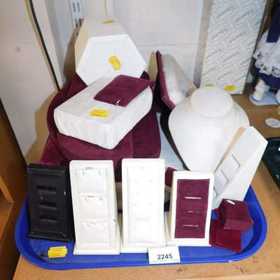 Lot 2245 - Assorted jewellers' ring pads and display stands.