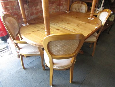 Lot 1007 - A pine extending oval top dining table, 78cm...