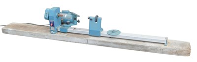 Lot 582 - A flat-bed lathe, with an induction motor.