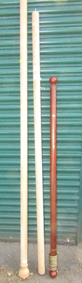 Lot 1021 - Two large curtain poles, approx 240cm long,...