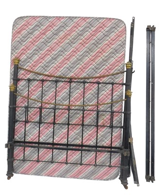 Lot 695a - A Victorian metal and brass bed double bed,...