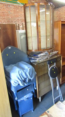 Lot 1069 - Furniture, including two Lloyd Loom style...