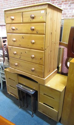 Lot 1080 - A pine chest of two short over four long...