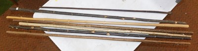 Lot 2252 - Uncarved walking sticks, comprising cherry,...