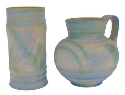 Lot 425 - A Bourne Denby pottery vase, of cylindrical...