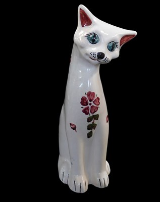 Lot 438 - An H Brannam Devon pottery cat, decorated with...