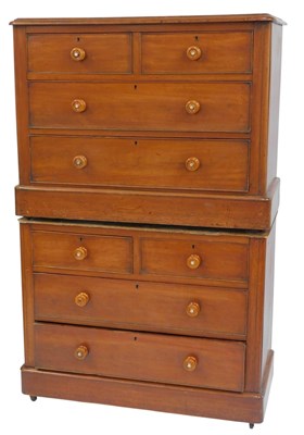 Lot 628 - A Victorian mahogany low chest of drawers, the...