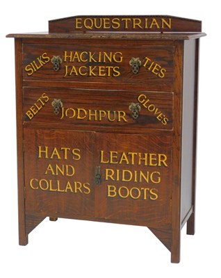 Lot 636 - An early 20thC oak sign written chest, the top...