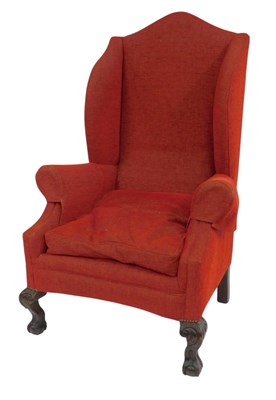 Lot 648 - A mahogany wingback armchair in George III...